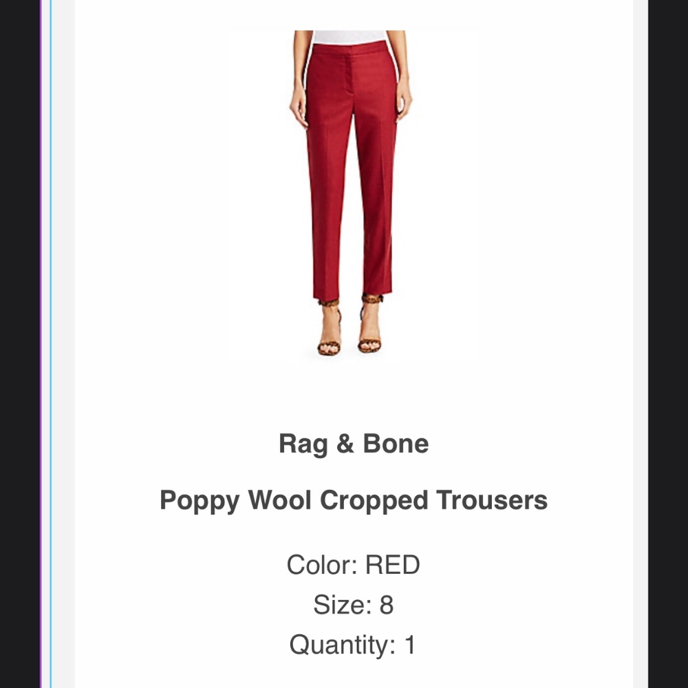 Rag & Bone
Poppy Wool Cropped Trousers